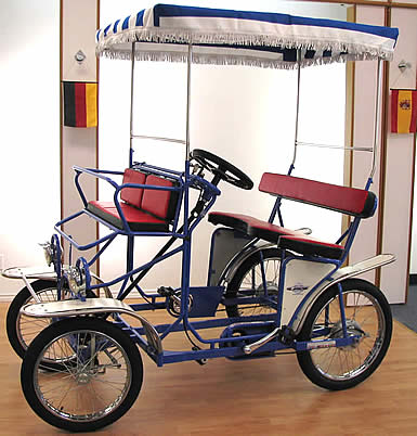 Four (4) wheel, two (2) person, four (4) person Surrey bicycle bike