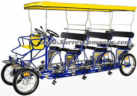 Ciclofan Grande Delfino, four (4) wheel, nine (9) person, Surrey quadricycle