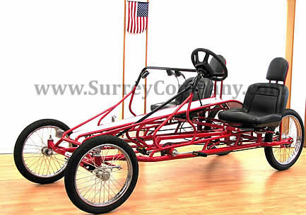 four (4) wheel, four (4) two (2) person Surrey bike bicycle quadricycle