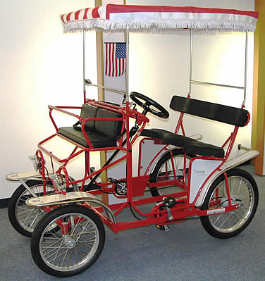 Four (4) wheel, two (2) person, four (4) person Surrey bicycle bike